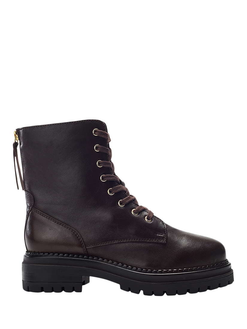 Product image 1 of 4, which shows Moda in Pelle Onnay Leather Ankle Boots, Dark Brown, 3