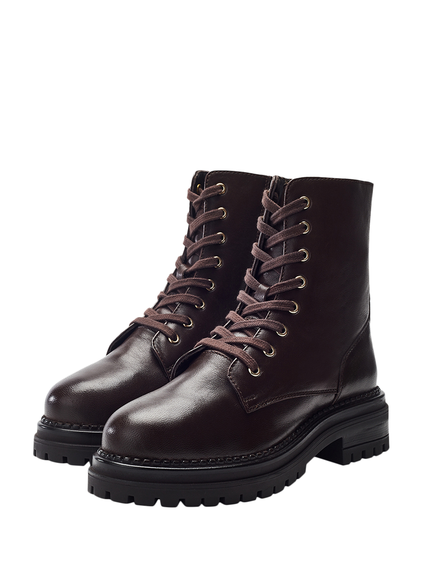 Product image 2 of 4, which shows Moda in Pelle Onnay Leather Ankle Boots, Dark Brown, 3