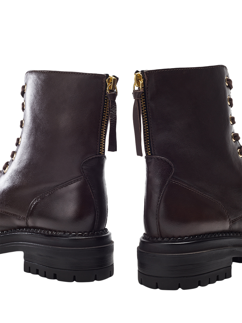 Product image 4 of 4, which shows Moda in Pelle Onnay Leather Ankle Boots, Dark Brown, 3