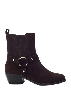 Moda in Pelle Pailia Suede Ankle Boots, Dark Brown, Dark Brown