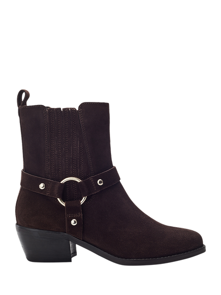 Moda in Pelle Pailia Suede Ankle Boots, Dark Brown, Dark Brown