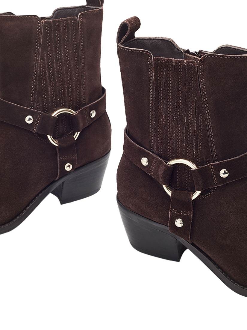 Product image 3 of 4, which shows Moda in Pelle Pailia Suede Ankle Boots, Dark Brown, 3
