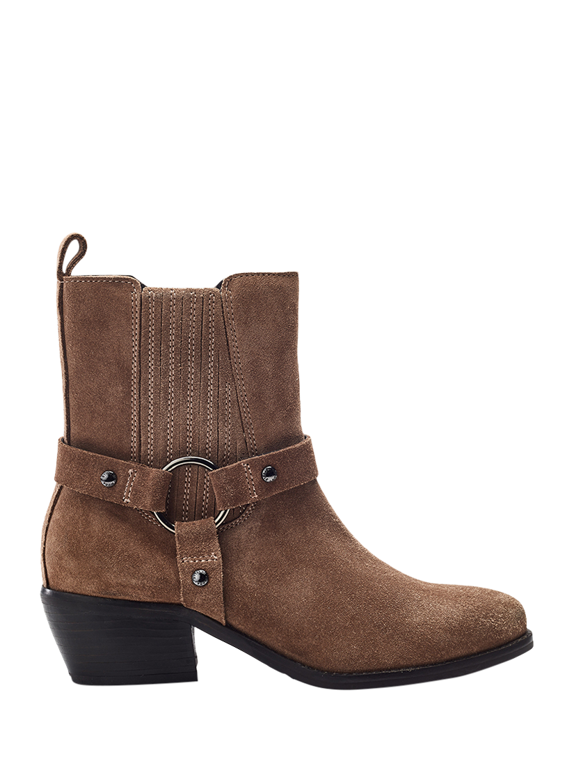 Product image 1 of 4, which shows Moda in Pelle Pailia Suede Ankle Boots, Taupe, 3