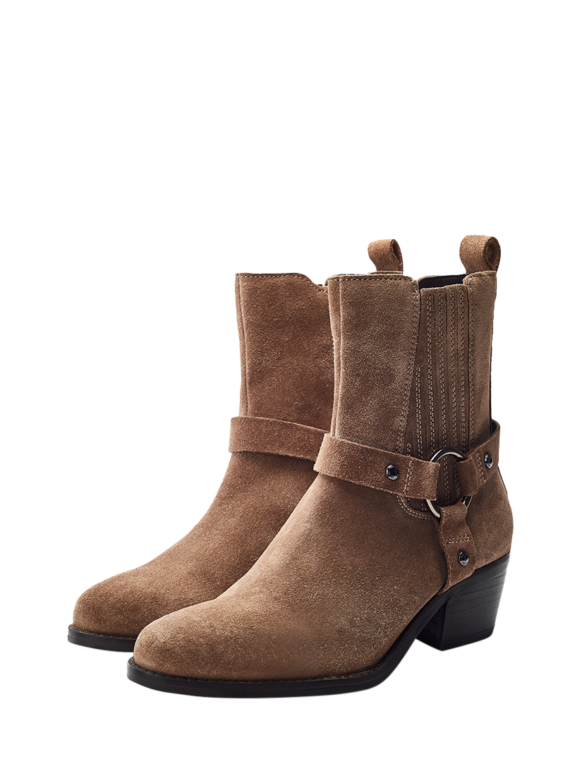 Product image 2 of 4, which shows Moda in Pelle Pailia Suede Ankle Boots, Taupe, 3