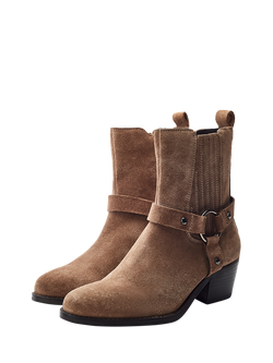 Moda in Pelle Pailia Suede Ankle Boots, Taupe - view 2, Taupe