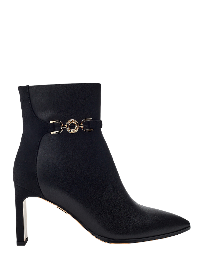 Product image 1 of 4, which shows Moda in Pelle Pallia Leather Point Toe Stiletto Boots, Black, 6