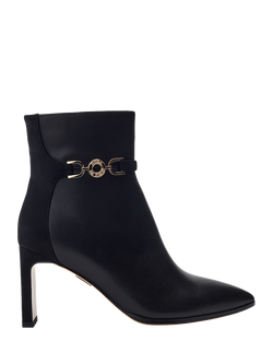 Moda in Pelle Pallia Leather Point Toe Stiletto Boots, Black, Black