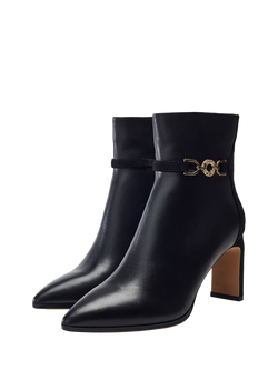 Moda in Pelle Pallia Leather Point Toe Stiletto Boots, Black - view 2, Black