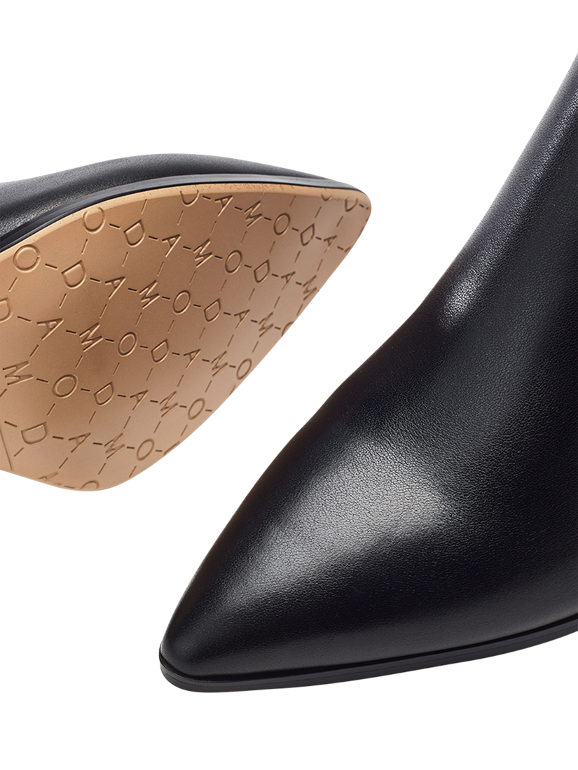 Product image 3 of 4, which shows Moda in Pelle Pallia Leather Point Toe Stiletto Boots, Black, 6