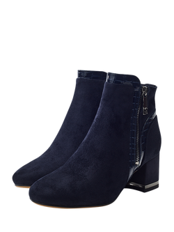 Moda in Pelle Pesar Ankle Boots, Navy - view 2, Navy