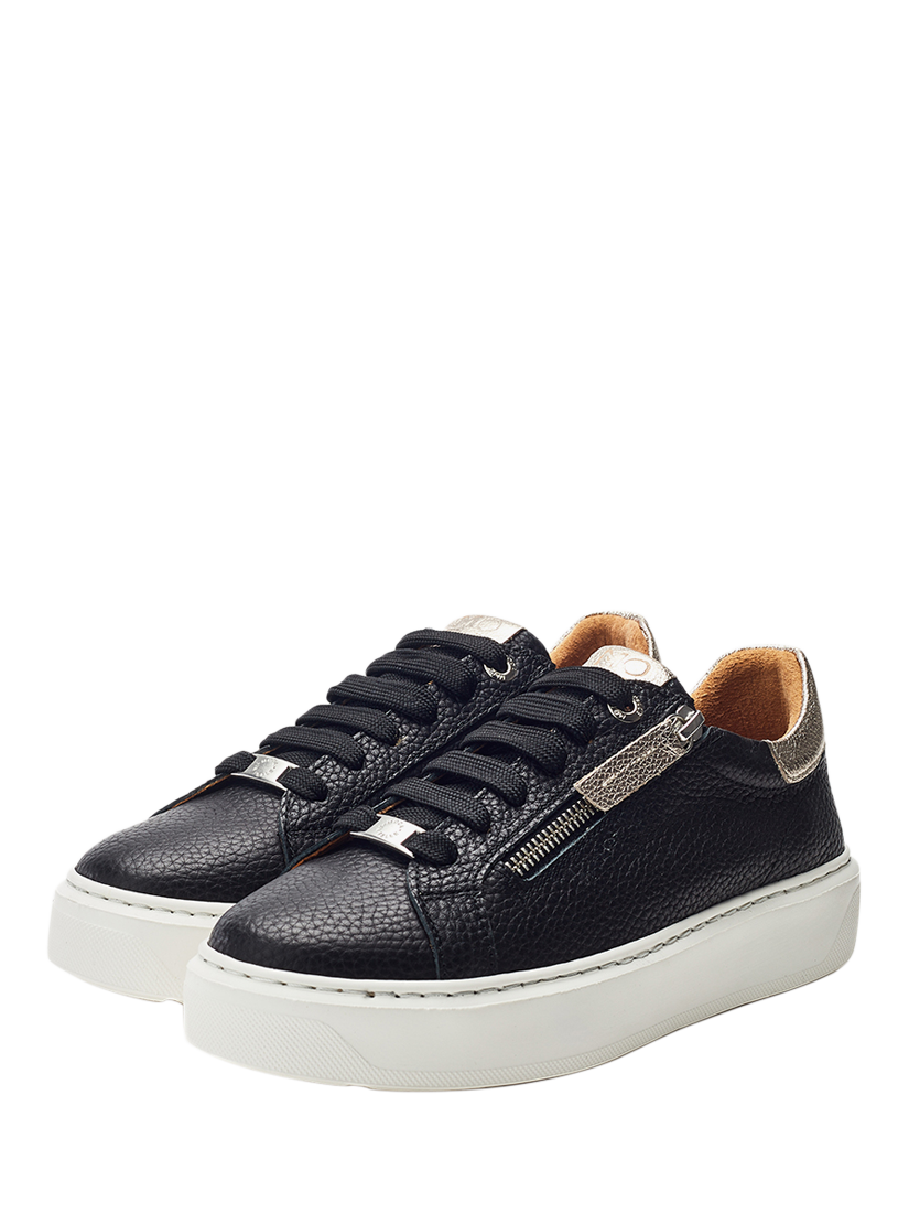 Product image 2 of 4, which shows Moda in Pelle Bluebelle Leather Trainers, Black, 3
