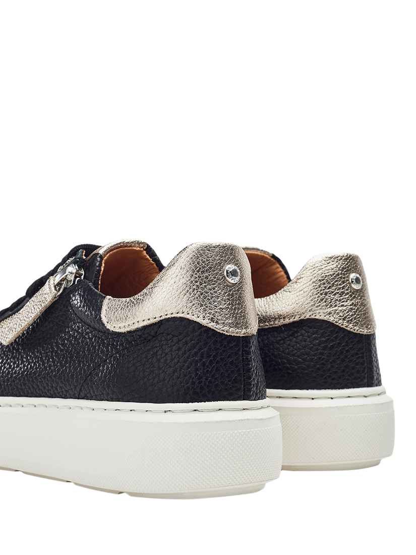 Product image 3 of 4, which shows Moda in Pelle Bluebelle Leather Trainers, Black, 3