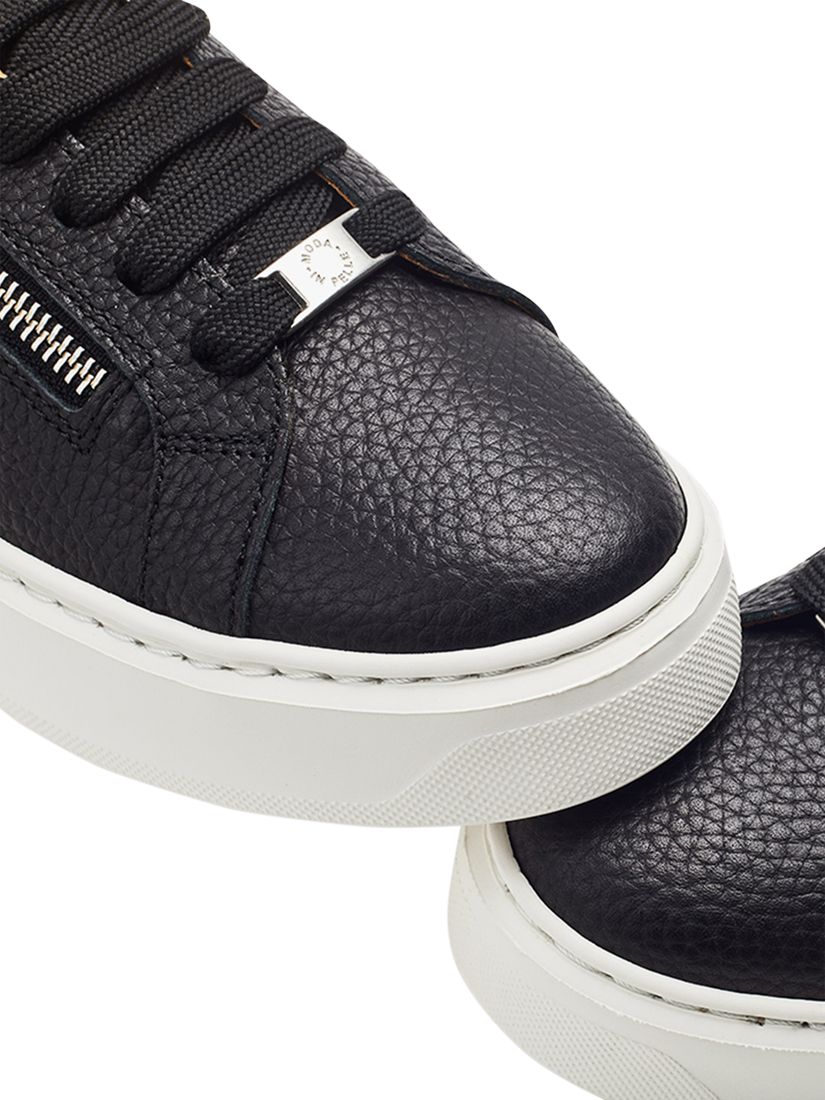 Product image 4 of 4, which shows Moda in Pelle Bluebelle Leather Trainers, Black, 3