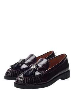 Moda in Pelle Fura Patent Leather Loafers - view 2, Burgundy