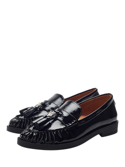 Moda in Pelle Fura Patent Leather Loafers - view 2, Black