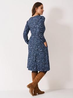 Crew Clothing Mirabel Meadow Floral Dress, Bright Blue - view 2, Bright Blue