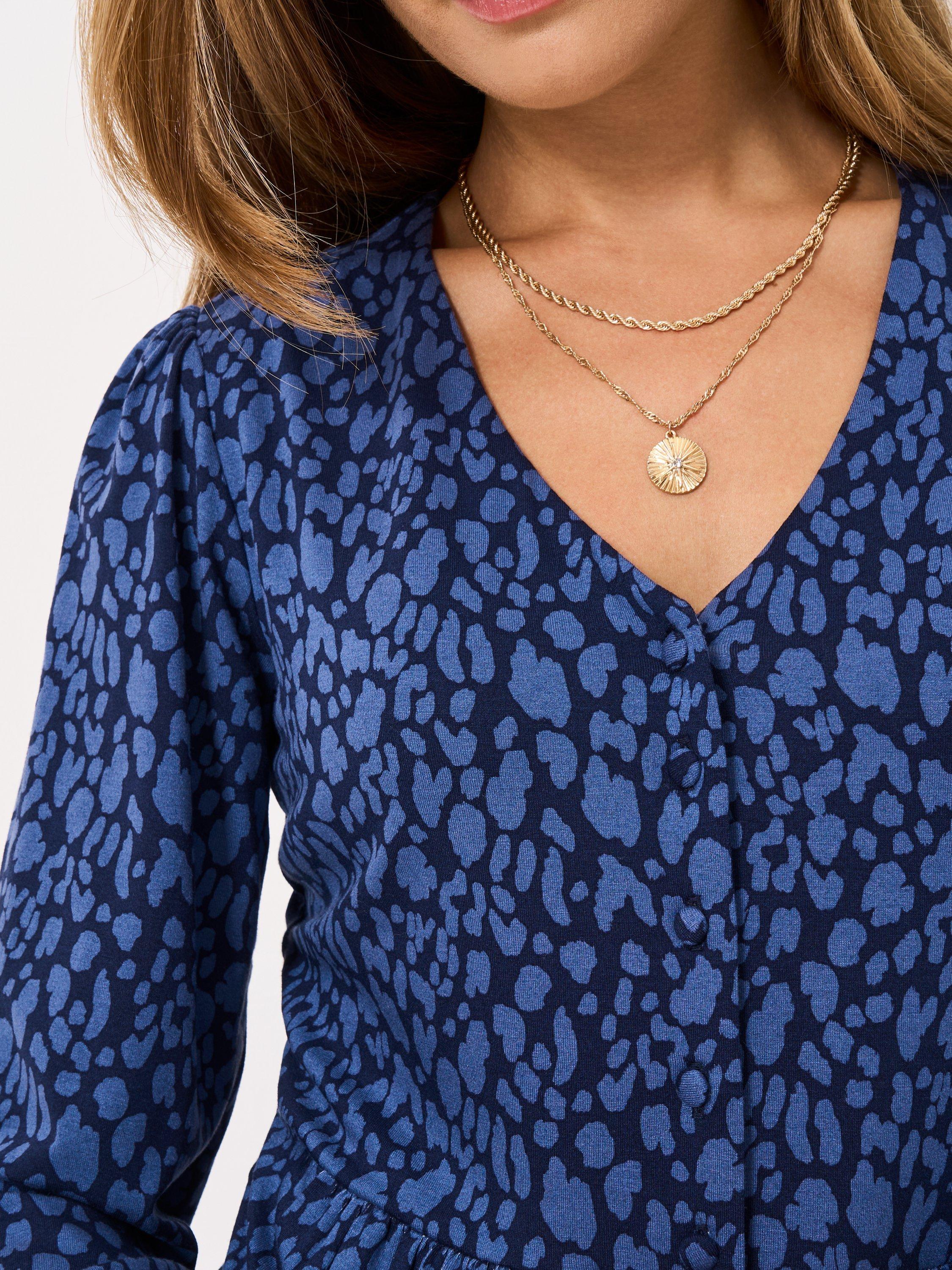 Product image 4 of 4, which shows Crew Clothing Kiki Button Through Dress, Aqua Blue, 10