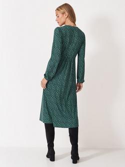 Crew Clothing Kiki Button Dress, Emerald Green - view 2, Emerald Green