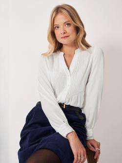 Crew Clothing Abigail Pintuck Shirt, White, White