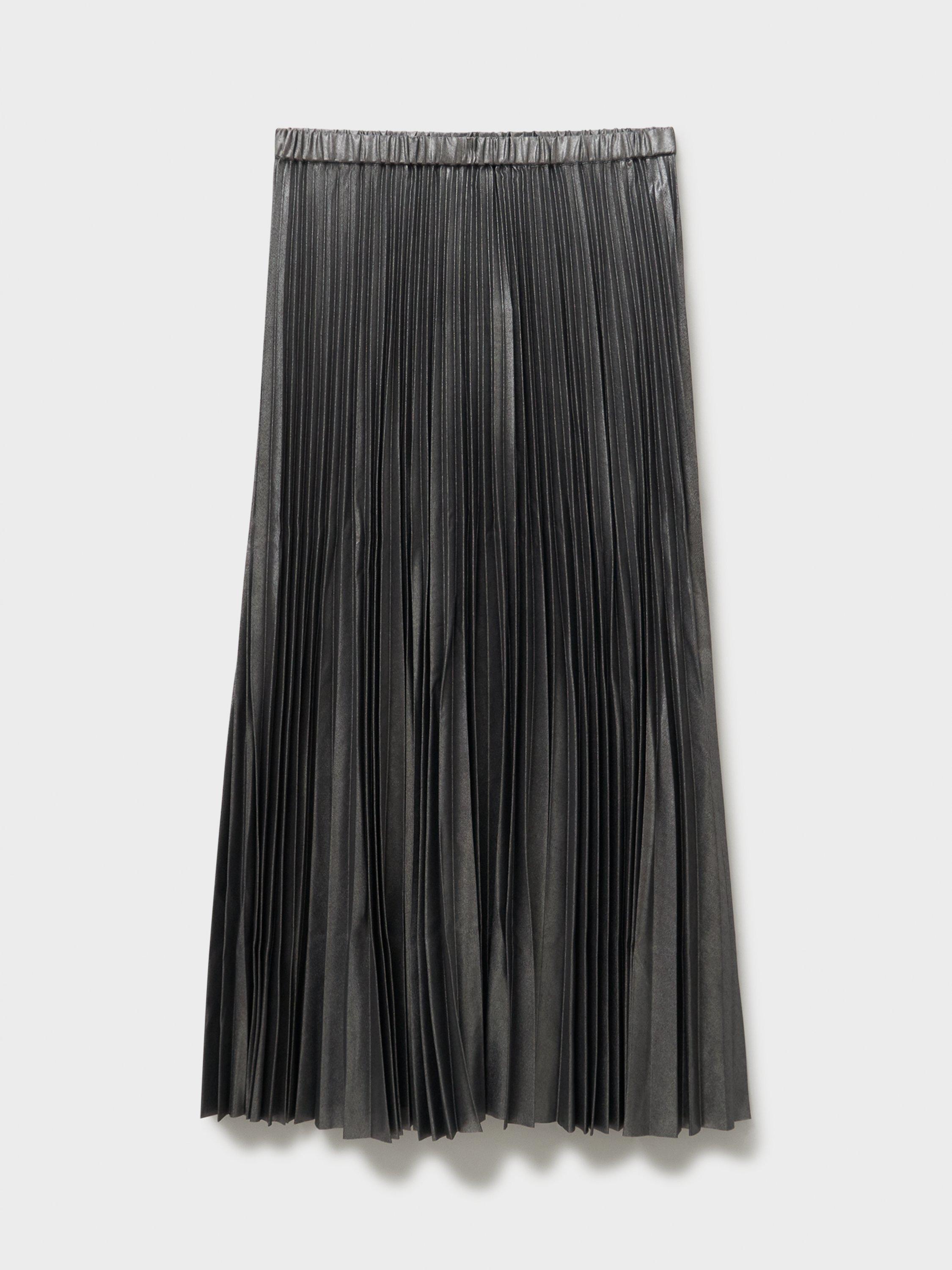 Product image 5 of 5, which shows Crew Clothing Aurora Pleated Midi Skirt, Silver Grey, 10