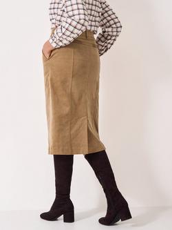 Crew Clothing Tara Corduroy Midi Skirt, Beige - view 2, Beige