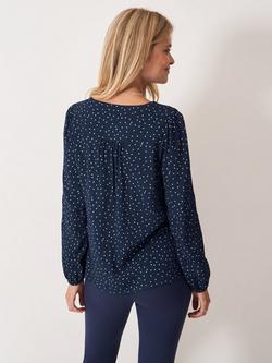 Crew Clothing Evelyn Polka Dot Top, Navy - view 2, Navy