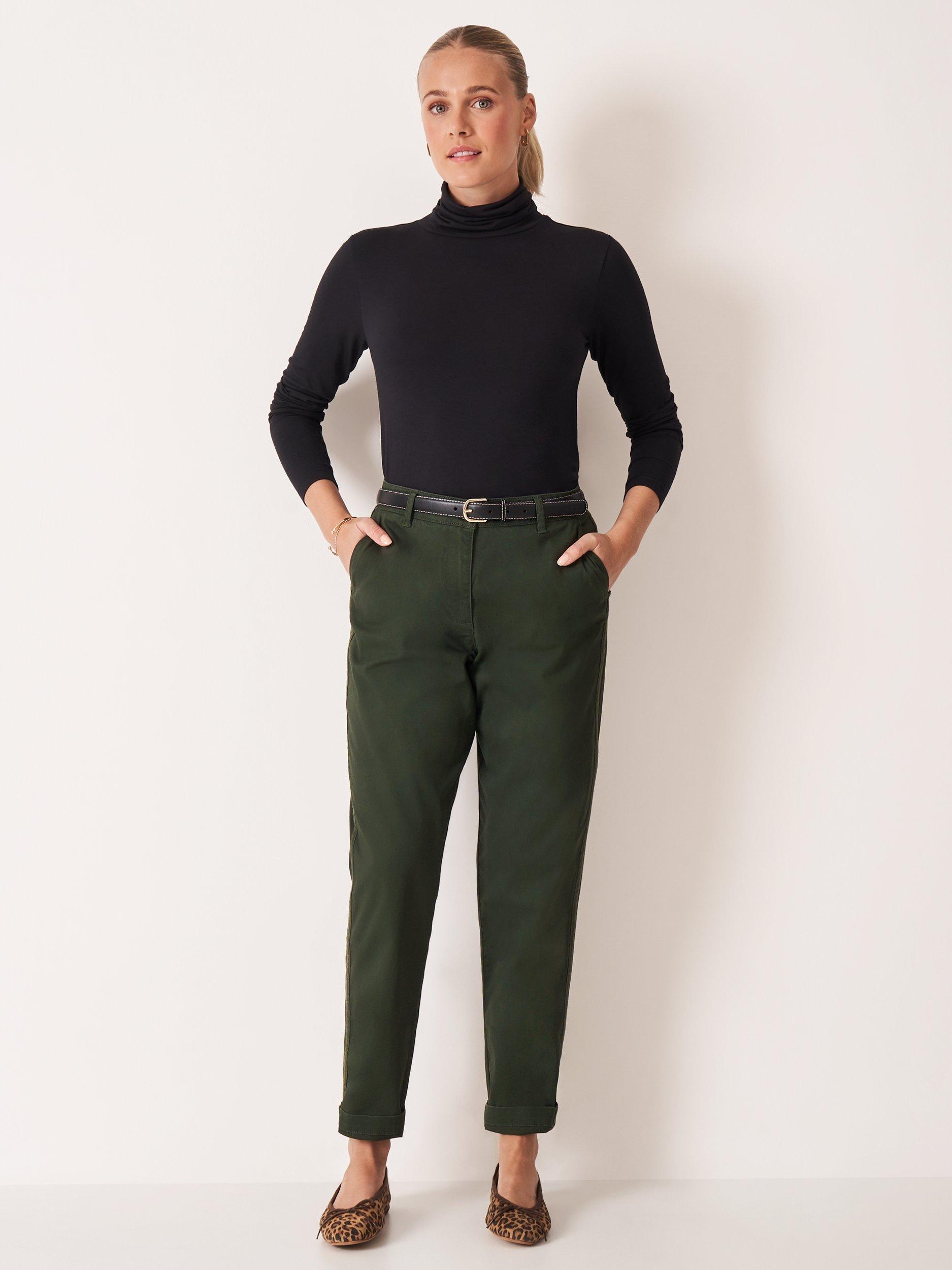 Product image 1 of 5, which shows Crew Clothing Relaxed Trim Chinos, Emerald Green, 8