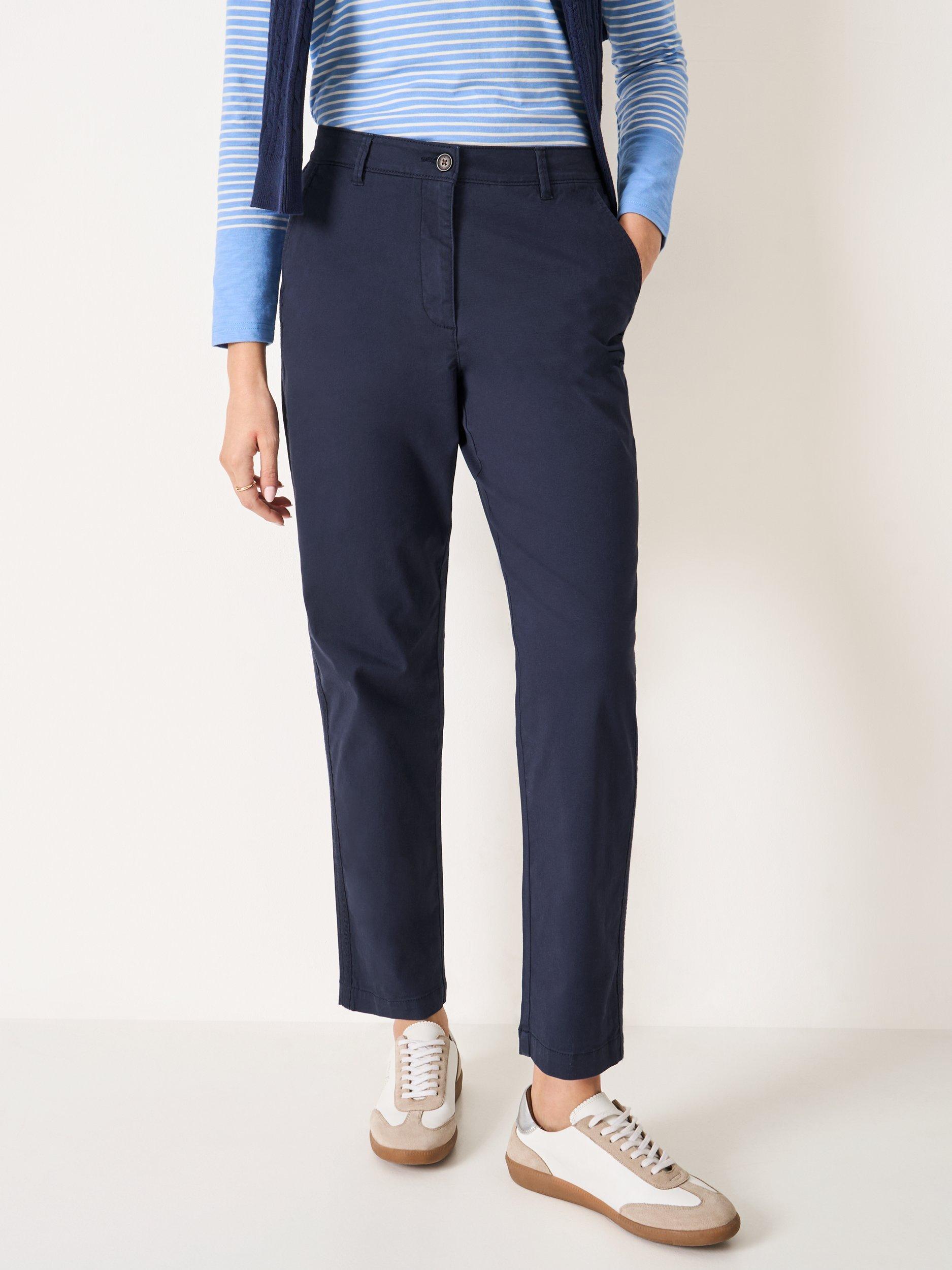 Product image 3 of 5, which shows Crew Clothing Relaxed Trim Chinos, Navy Blue, 8