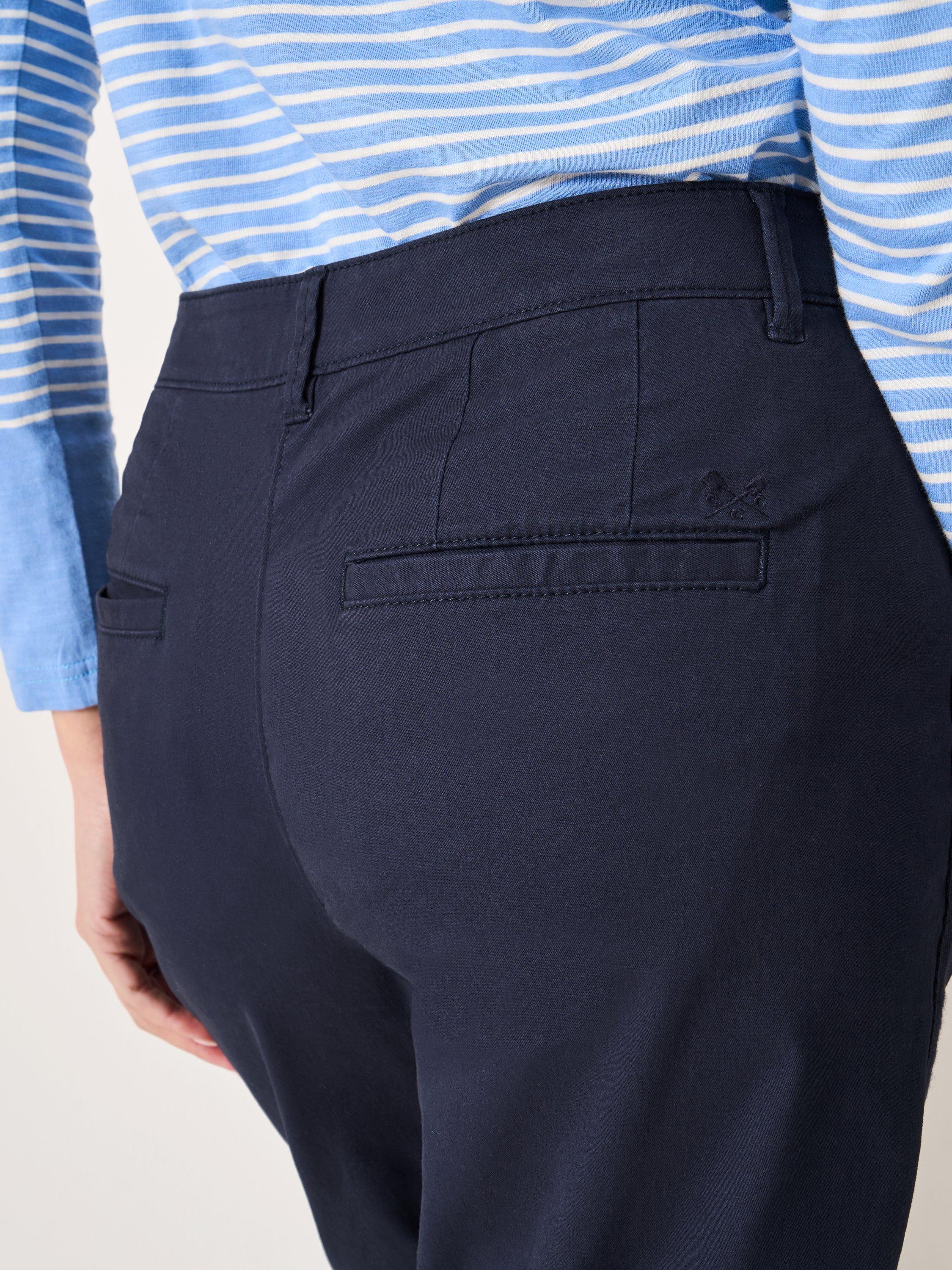 Product image 4 of 5, which shows Crew Clothing Relaxed Trim Chinos, Navy Blue, 8