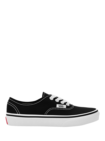 Vans Kids' Authentic Lace Up Trainers, Black/White, Black/White