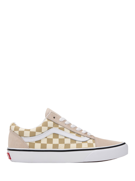 Vans Kids' Old Skool Lace Up Trainers, Checker Oatmeal, Checker Oatmeal
