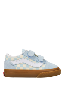 Vans Kids' Old Skool Strap Trainers, Gum Check/Mist