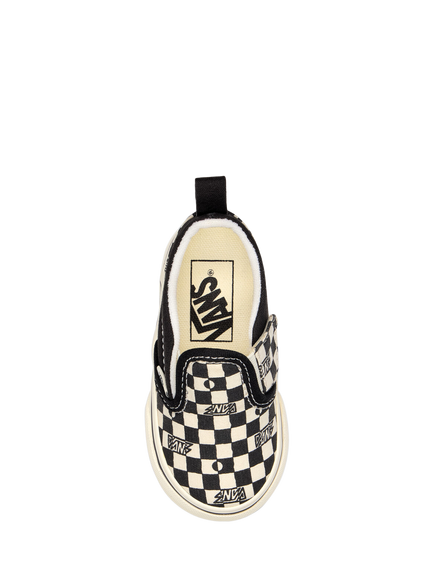 Vans Kids' Classic Slip-On Trainers, Black/Off White - view 2, Black/Off White