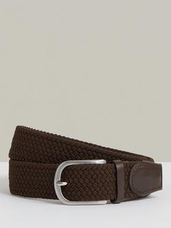 Reiss Elmont Woven Belt, Dark Brown