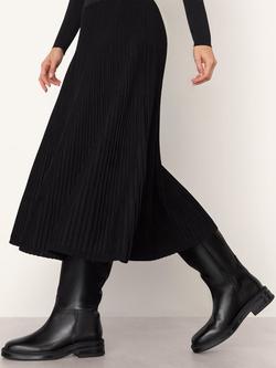 Whistles Leather Knee High Riding Boots, Black - view 2, Black