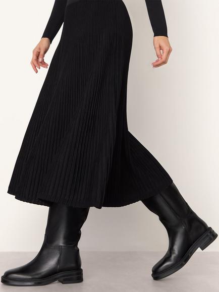 Whistles Leather Knee High Riding Boots, Black - view 2, Black