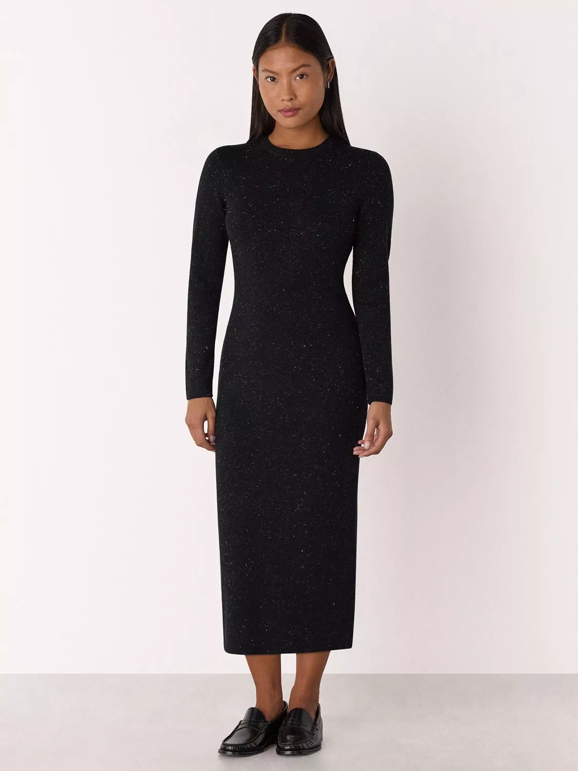 knit midi dress cream TONYY CREAMY SAND RIBBED KNIT DRESS