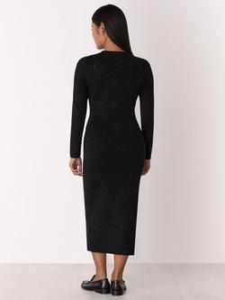 Whistles Petite Annie Sparkle Dress containing LENZING™ ECOVERO™ Viscose, Black - view 2, Black