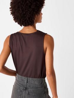 Whistles Sleeveless Round Neck Tank Top - view 2, Chocolate