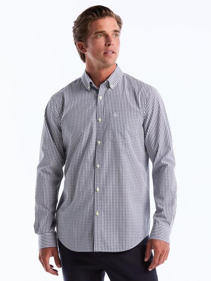 Original Penguin Cotton Regular Fit Gingham Shirt, Sargasso Sea, Sargasso Sea