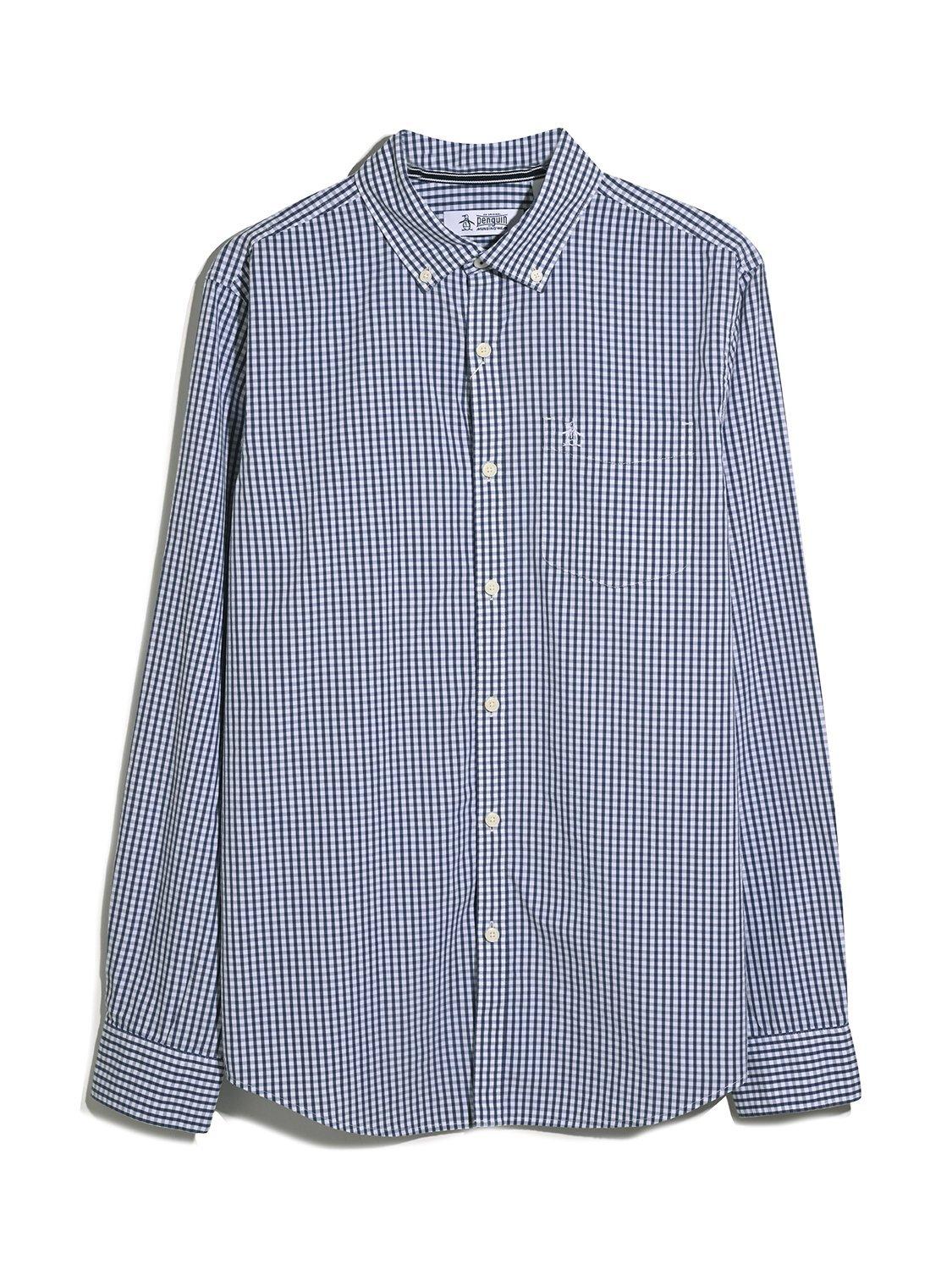 Product image 4 of 5, which shows Original Penguin Cotton Regular Fit Gingham Shirt, Sargasso Sea, L