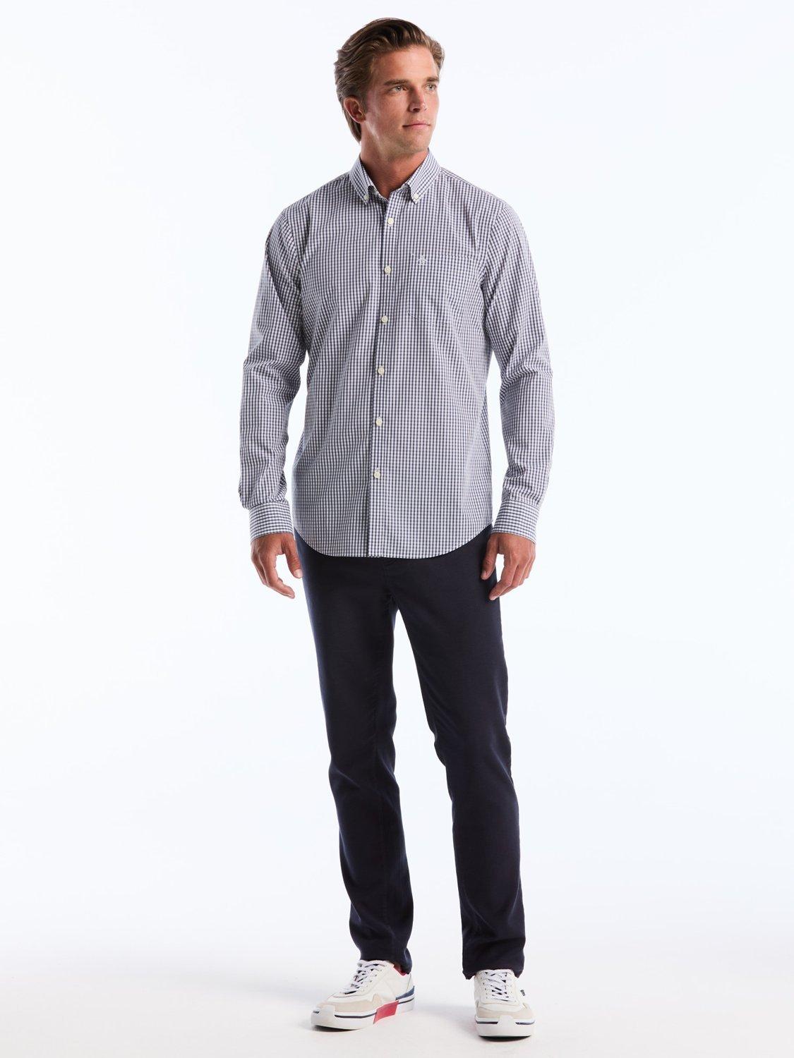 Product image 5 of 5, which shows Original Penguin Cotton Regular Fit Gingham Shirt, Sargasso Sea, L