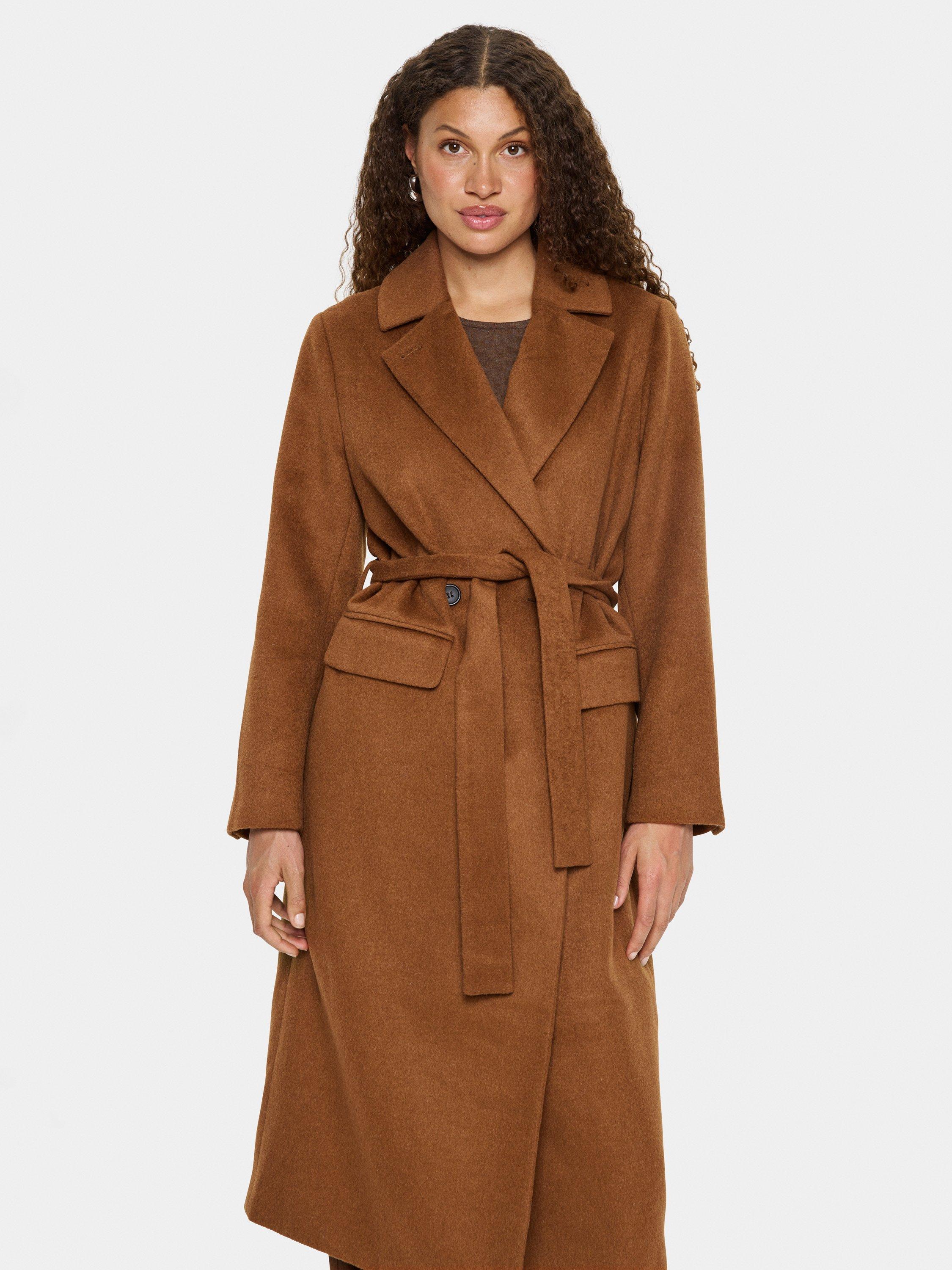Product image 3 of 6, which shows Saint Tropez Lida Belted Overcoat, Nuthatch, XS
