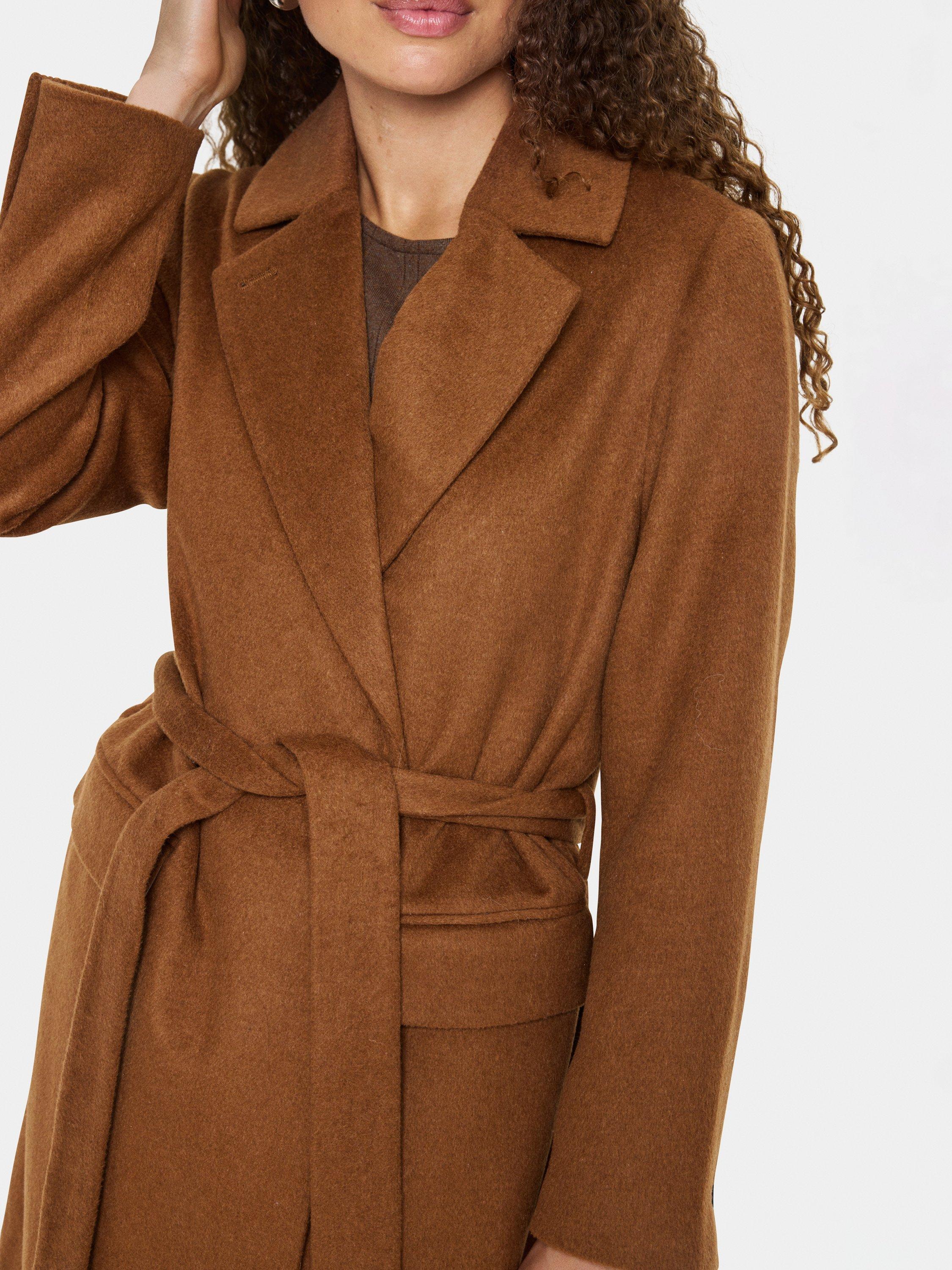 Product image 4 of 6, which shows Saint Tropez Lida Belted Overcoat, Nuthatch, XS