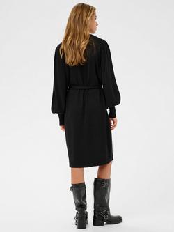 KAFFE Regina Belted Jumper Dress, Deep Black - view 2, Deep Black