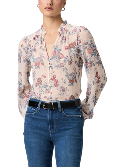 PAIGE Lula Cherry Blossom Pure Silk Shirt, Multi, Multi