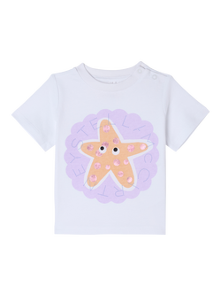 Stella McCartney Baby Cotton Starfish T-Shirt, White/Multi, White/Multi