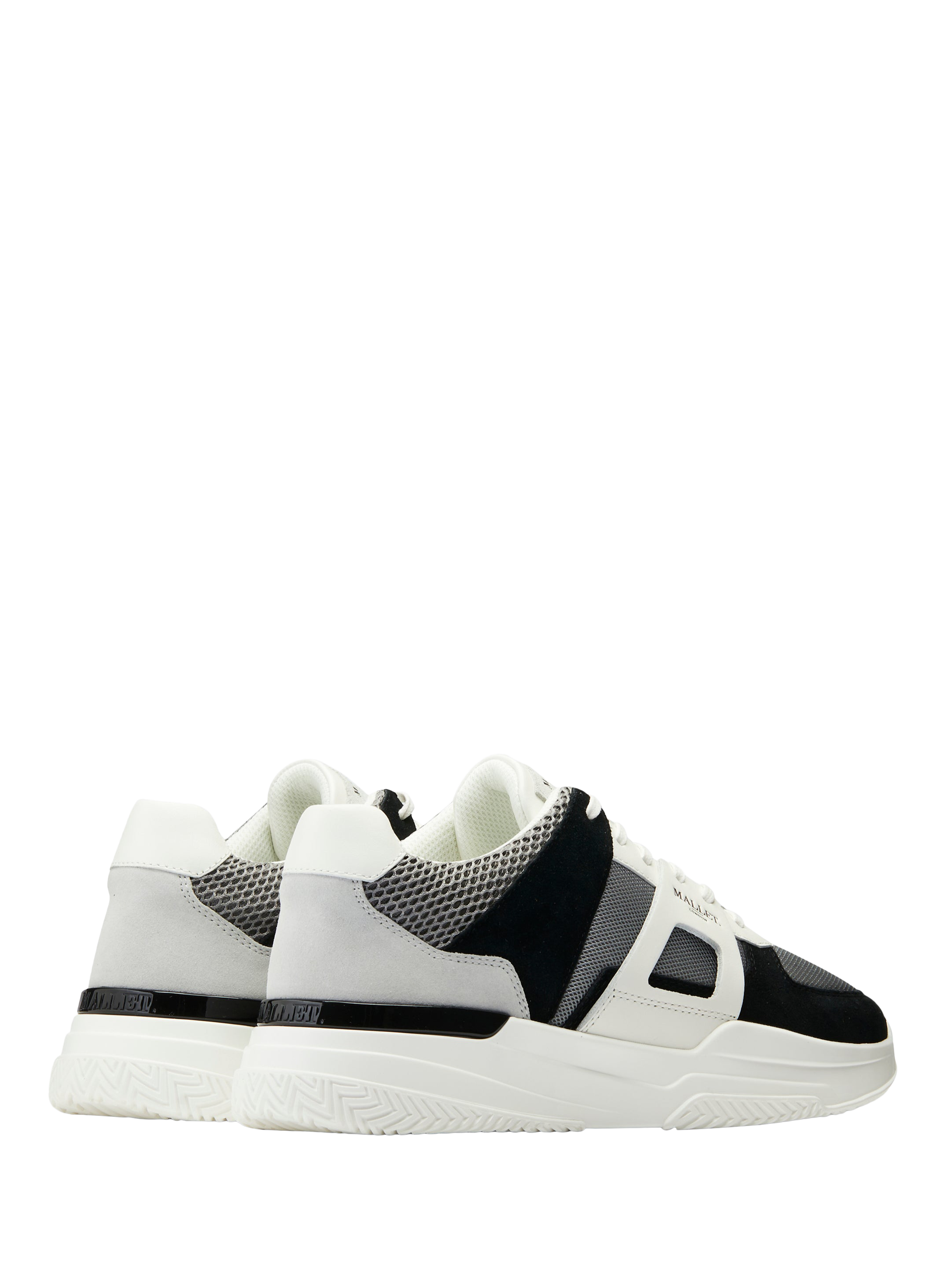 Product image 3 of 7, which shows Mallet Marquess Leather Lace-Up Trainers, White Black, 5