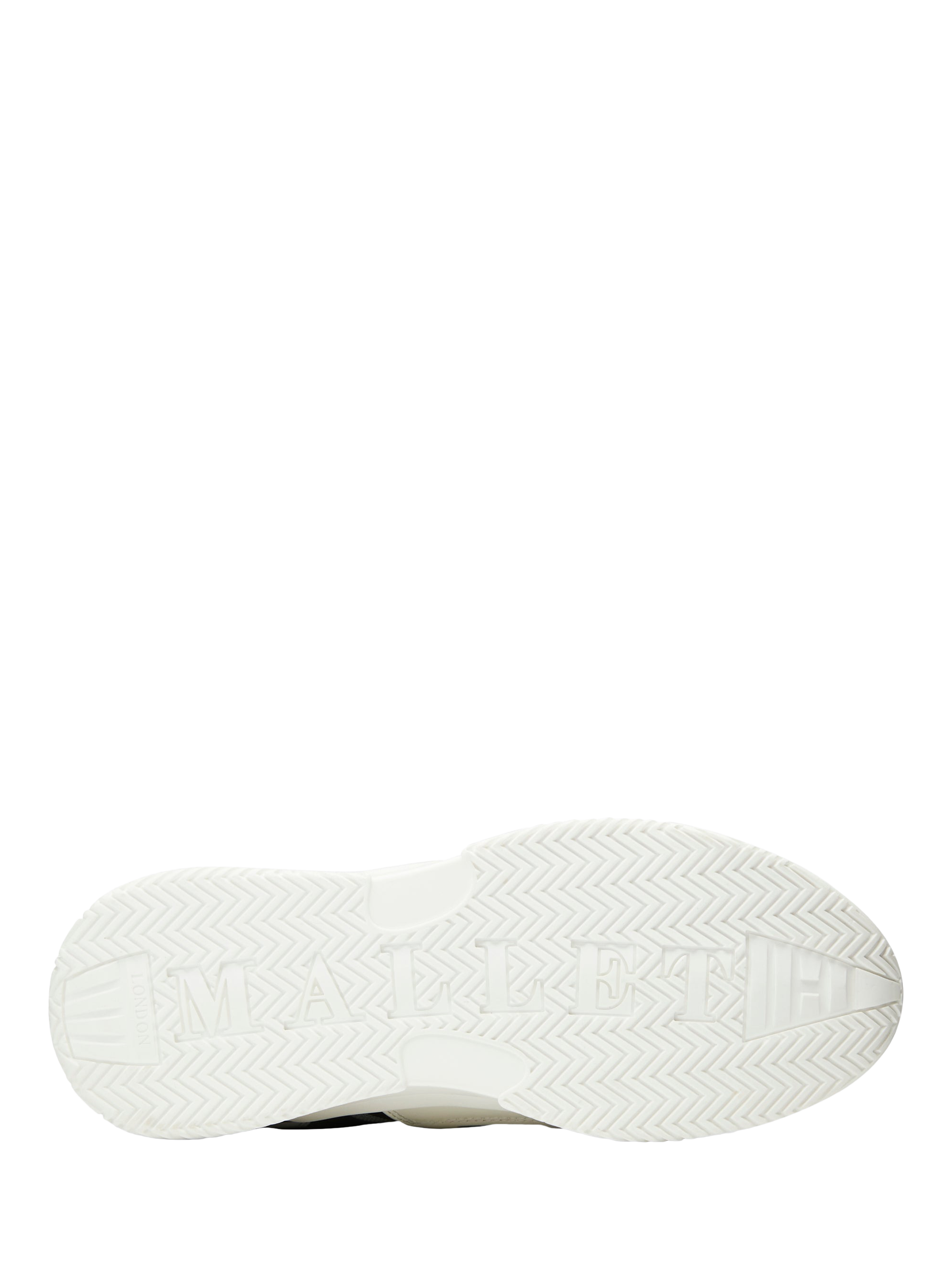 Product image 5 of 7, which shows Mallet Marquess Leather Lace-Up Trainers, White Black, 5