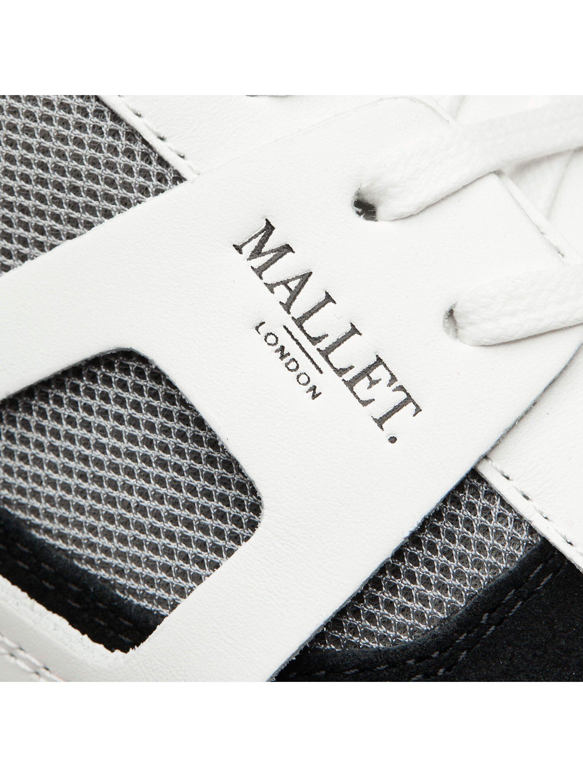 Product image 7 of 7, which shows Mallet Marquess Leather Lace-Up Trainers, White Black, 5